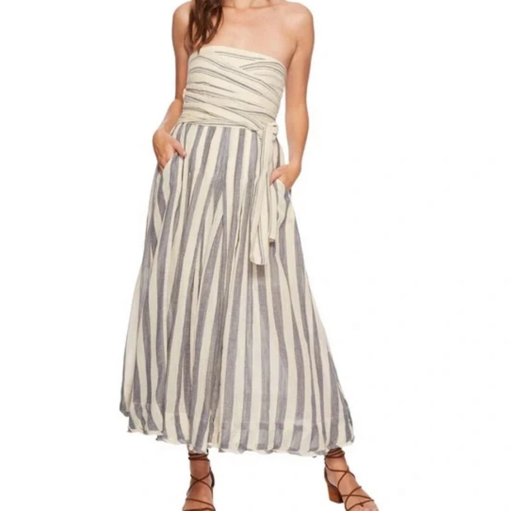 Free People Blue Stripe Me Up Dress